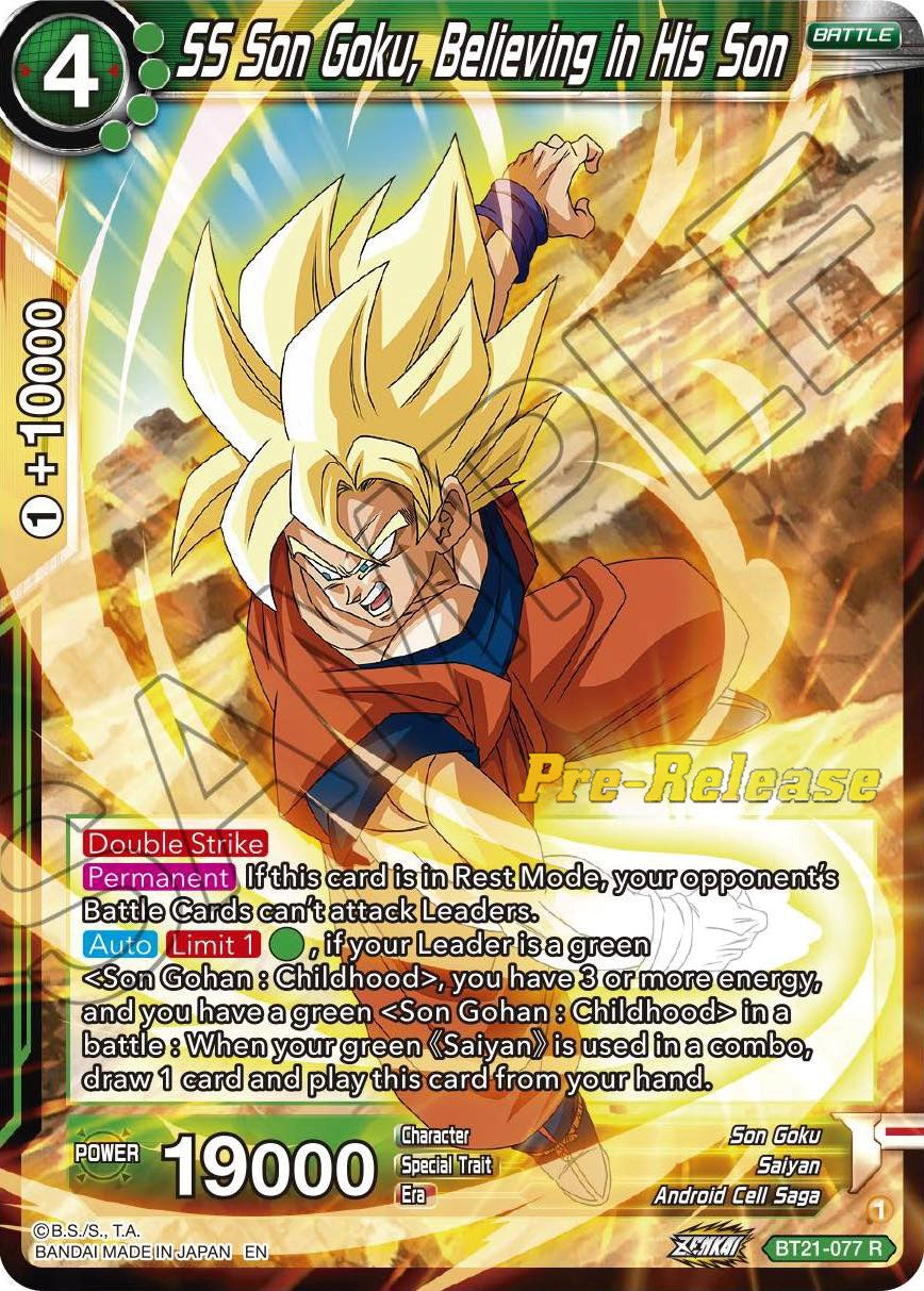 SS Son Goku, Believing in His Son (BT21-077) [Wild Resurgence Pre-Release Cards] | The Time Vault CA
