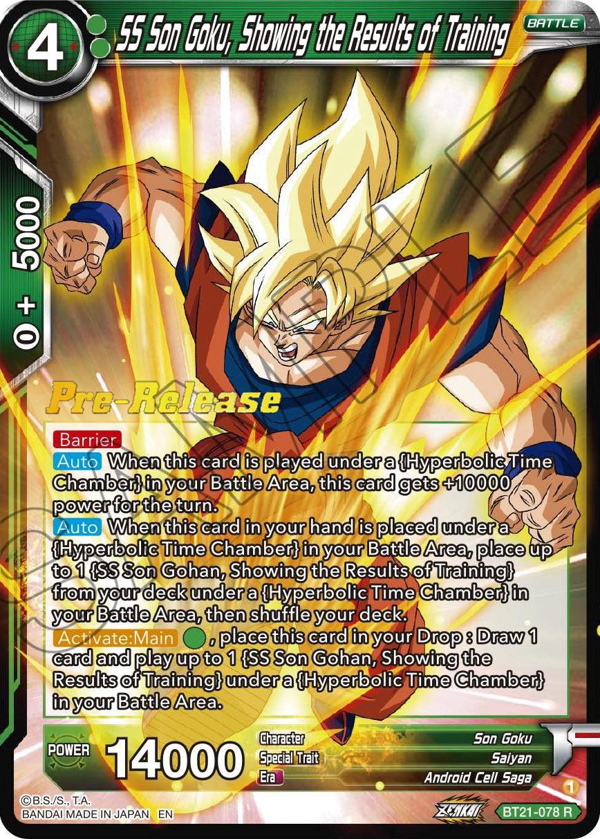 SS Son Goku, Showing the Results of Training (BT21-078) [Wild Resurgence Pre-Release Cards] | The Time Vault CA