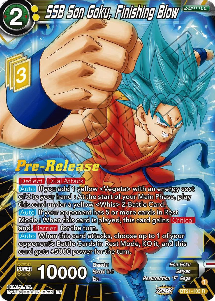 SSB Son Goku, Finishing Blow (BT21-103) [Wild Resurgence Pre-Release Cards] | The Time Vault CA