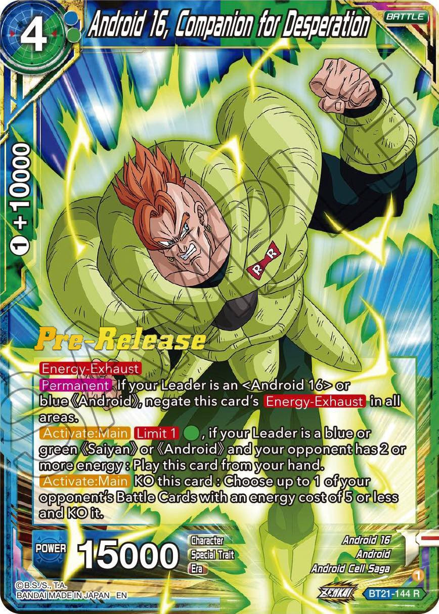 Android 16, Companion for Desperation (BT21-144) [Wild Resurgence Pre-Release Cards] | The Time Vault CA