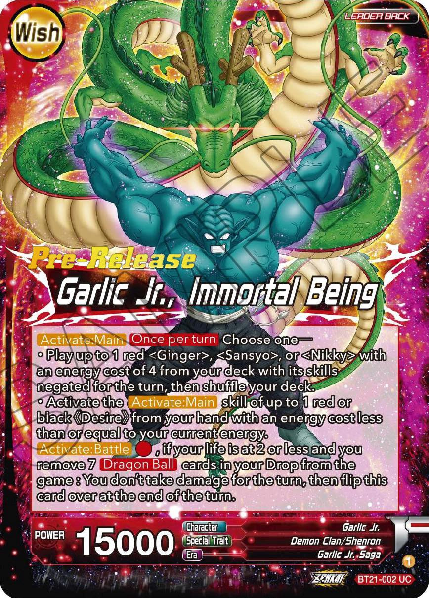 Garlic Jr. // Garlic Jr., Immortal Being (BT21-002) [Wild Resurgence Pre-Release Cards] | The Time Vault CA
