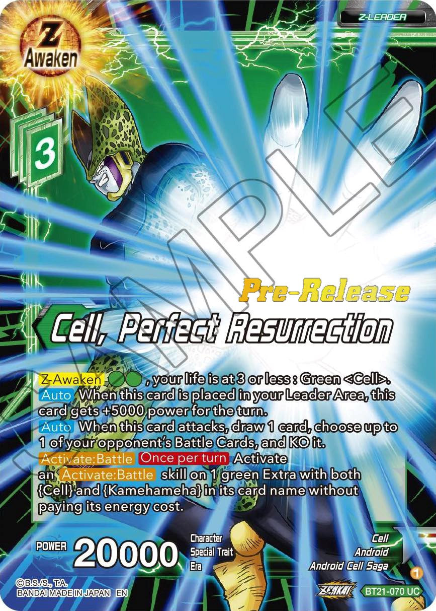 Cell, Perfect Resurrection (BT21-070) [Wild Resurgence Pre-Release Cards] | The Time Vault CA
