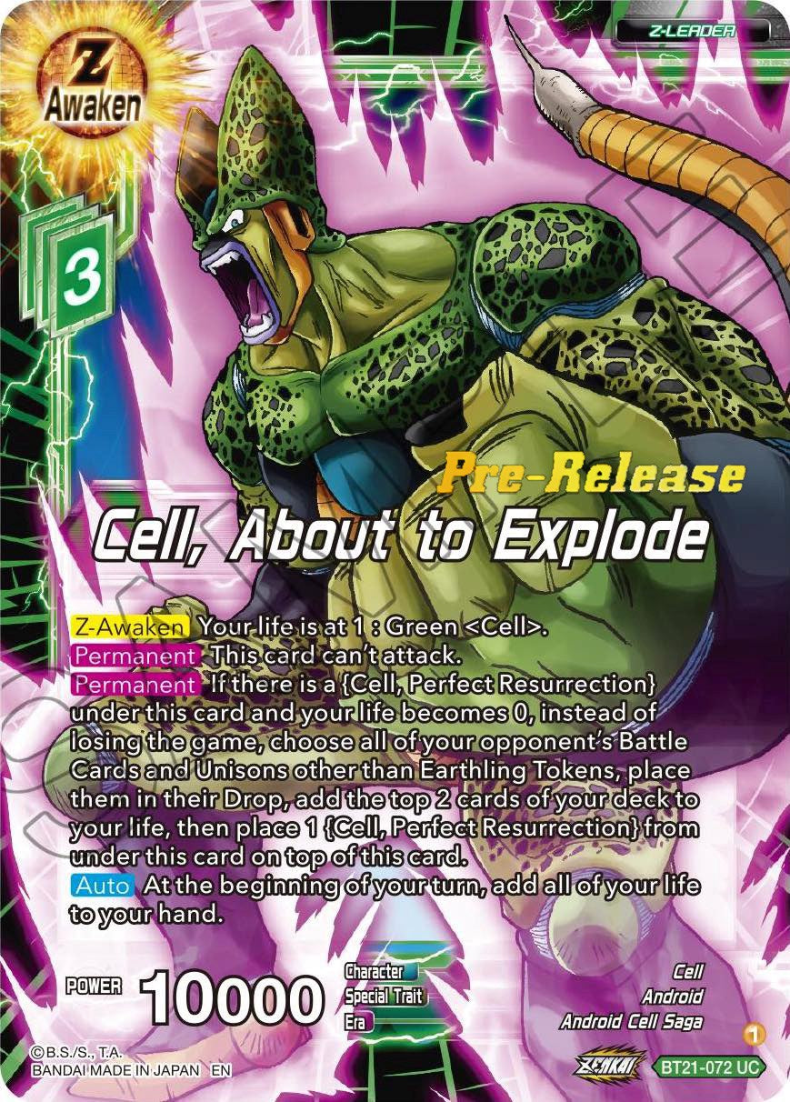 Cell, About to Explode (BT21-072) [Wild Resurgence Pre-Release Cards] | The Time Vault CA