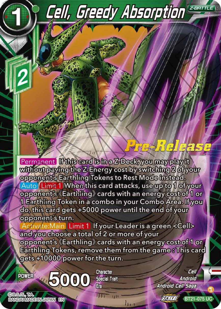 Cell, Greedy Absorption (BT21-075) [Wild Resurgence Pre-Release Cards] | The Time Vault CA