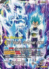 SSB Son Goku // SSB Vegeta, God-Level Power (BT21-100) [Wild Resurgence Pre-Release Cards] | The Time Vault CA