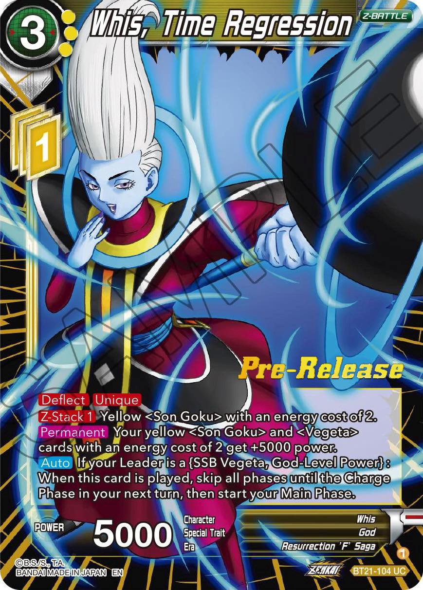 Whis, Time Regression (BT21-104) [Wild Resurgence Pre-Release Cards] | The Time Vault CA