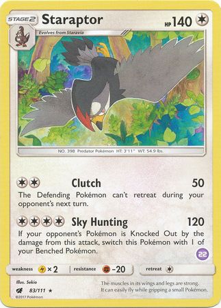 Staraptor (83/111) (Deck Exclusive #22) [Sun & Moon: Trainer Kit - Alolan Sandslash] | The Time Vault CA