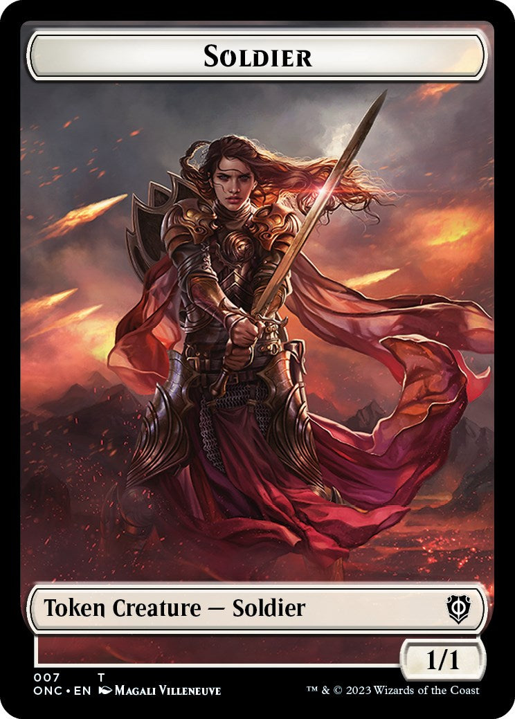 Soldier (007) // Angel Double-Sided Token [Phyrexia: All Will Be One Commander Tokens] | The Time Vault CA