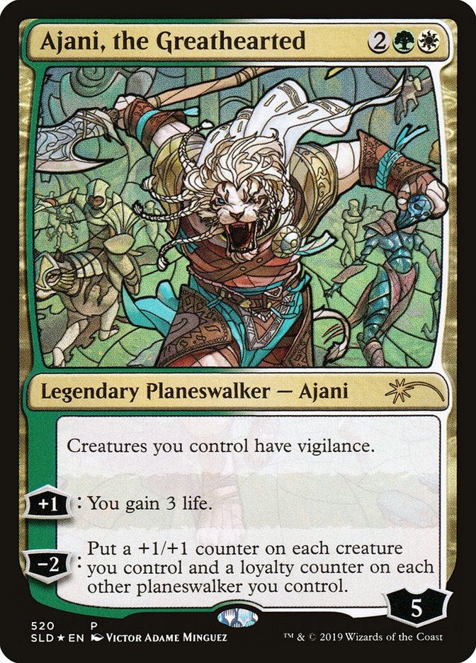 Ajani, the Greathearted (Stained Glass) [Secret Lair Drop Promos] | The Time Vault CA