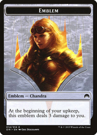 Emblem - Chandra, Roaring Flame [Magic Origins Tokens] | The Time Vault CA