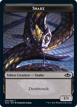 Snake // Zombie Double-sided Token [Commander Collection: Black Tokens] | The Time Vault CA