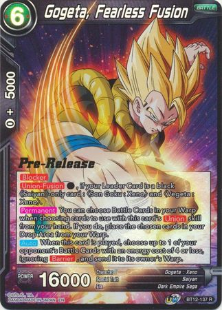 Gogeta, Fearless Fusion (BT12-137) [Vicious Rejuvenation Prerelease Promos] | The Time Vault CA