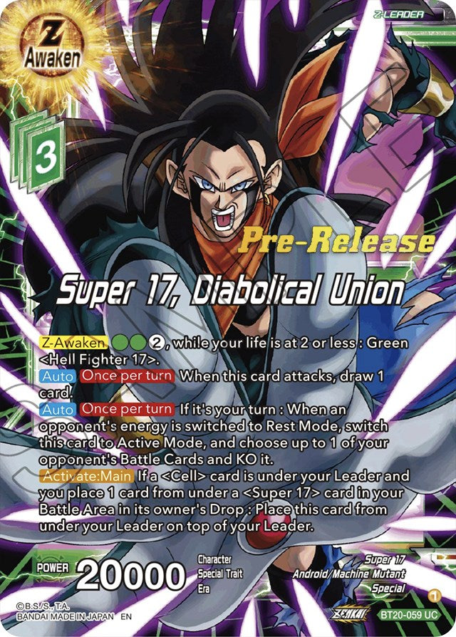 Super 17, Diabolical Union (BT20-059) [Power Absorbed Prerelease Promos] | The Time Vault CA