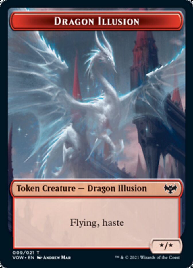 Insect // Dragon Illusion Double-sided Token [Innistrad: Crimson Vow Tokens] | The Time Vault CA