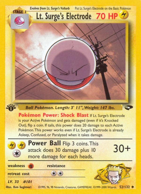 Lt. Surge's Electrode (52/132) [Gym Challenge 1st Edition] | The Time Vault CA