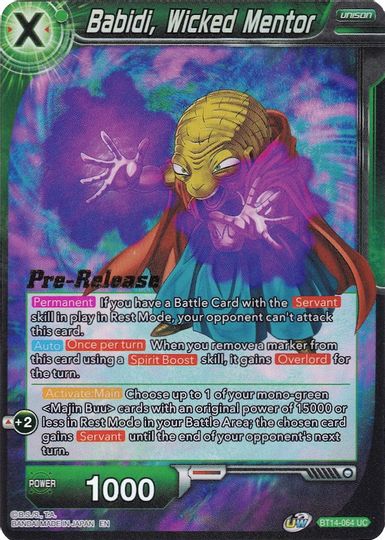 Babidi, Wicked Mentor (BT14-064) [Cross Spirits Prerelease Promos] | The Time Vault CA