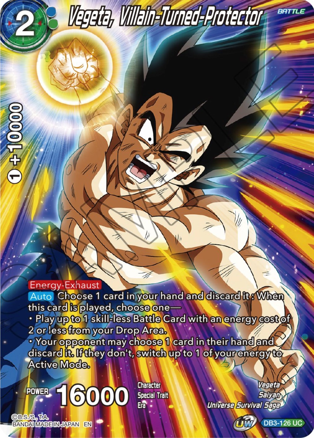 Vegeta, Villain-Turned-Protector (DB3-126) [Theme Selection: History of Vegeta] | The Time Vault CA