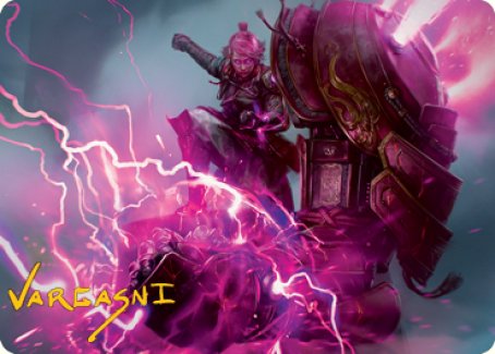 Voltage Surge Art Card (Gold-Stamped Signature) [Kamigawa: Neon Dynasty Art Series] | The Time Vault CA