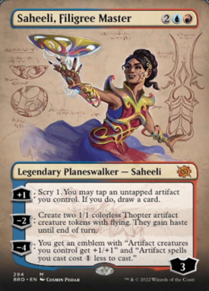 Saheeli, Filigree Master (Borderless Alternate Art) [The Brothers' War] | The Time Vault CA