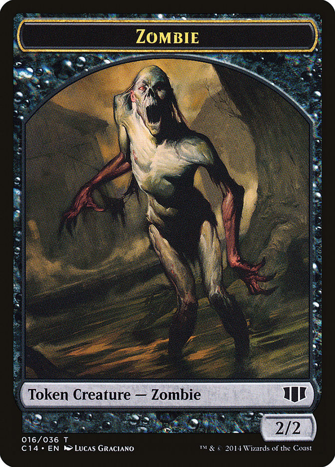 Horror // Zombie (016/036) Double-sided Token [Commander 2014 Tokens] | The Time Vault CA