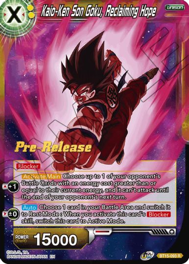 Kaio-Ken Son Goku, Reclaiming Hope (BT15-093) [Saiyan Showdown Prerelease Promos] | The Time Vault CA