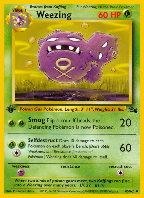 Weezing (45/62) [Fossil 1st Edition] | The Time Vault CA