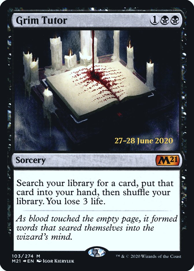 Grim Tutor  [Core Set 2021 Prerelease Promos] | The Time Vault CA