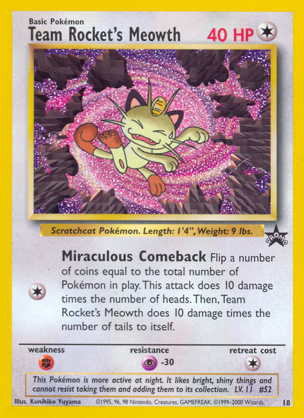 Team Rocket's Meowth (18) [Wizards of the Coast: Black Star Promos] | The Time Vault CA