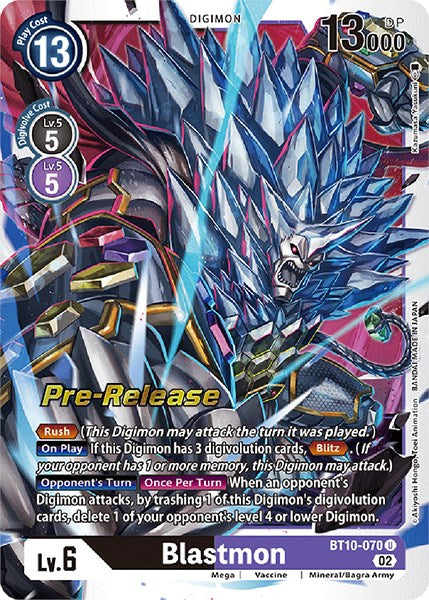 Blastmon [BT10-070] [Xros Encounter Pre-Release Cards] | The Time Vault CA