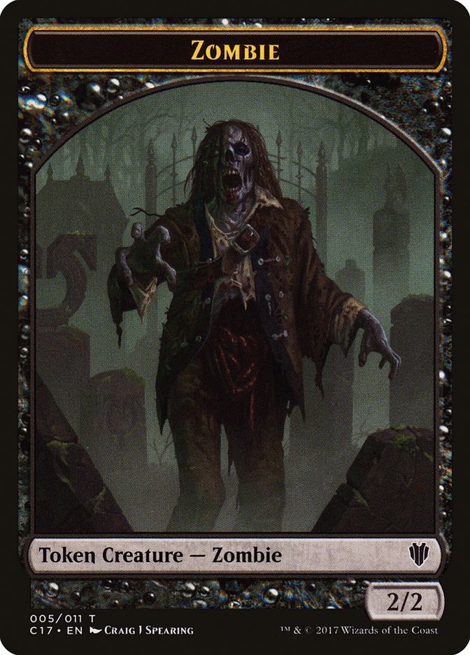 Vampire // Zombie Double-sided Token [Commander 2017 Tokens] | The Time Vault CA