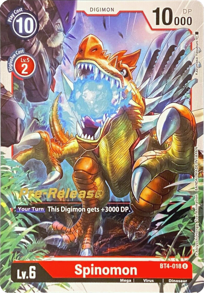 Spinomon [BT4-018] [Great Legend Pre-Release Promos] | The Time Vault CA