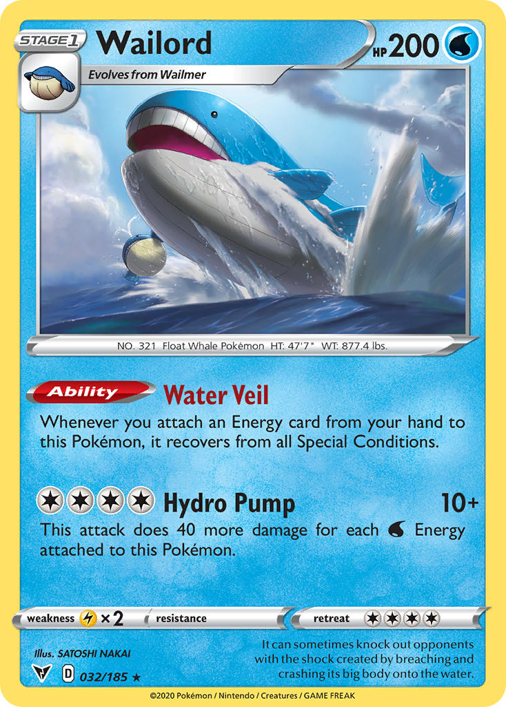 Wailord (032/185) [Sword & Shield: Vivid Voltage] | The Time Vault CA