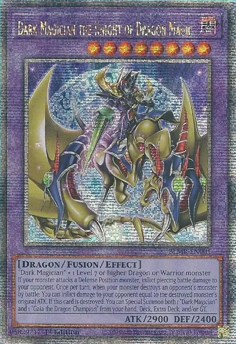 Dark Magician the Knight of Dragon Magic [BLMR-EN001] Quarter Century Secret Rare | The Time Vault CA