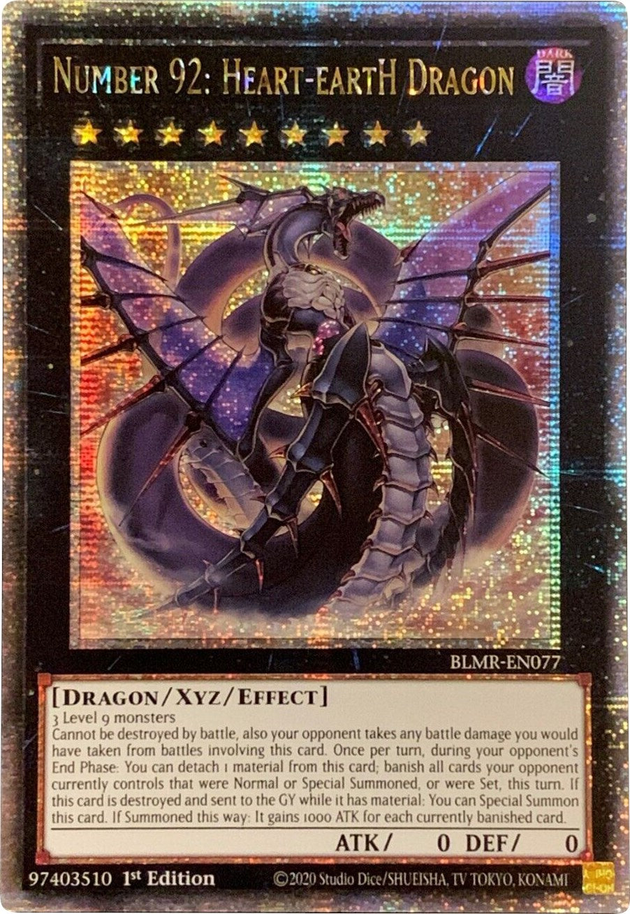 Number 92: Heart-eartH Dragon [BLMR-EN077] Quarter Century Secret Rare | The Time Vault CA