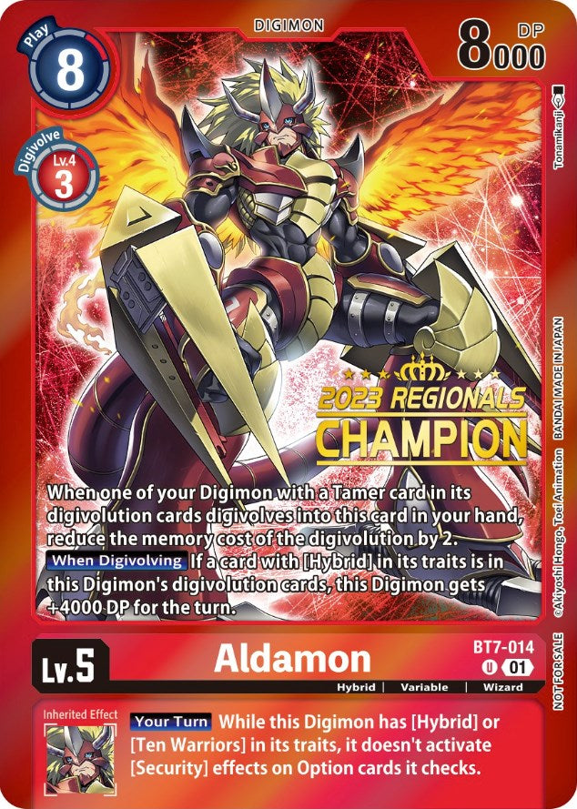 Aldamon [BT7-014] (2023 Regionals Champion) [Next Adventure Promos] | The Time Vault CA