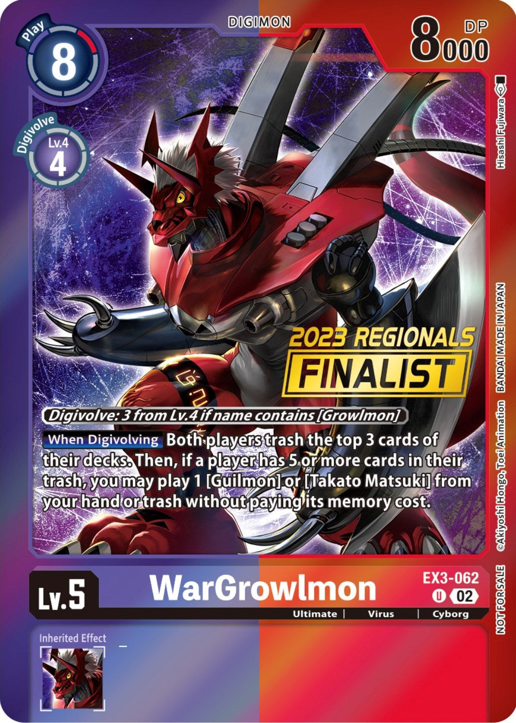 WarGrowlmon [EX3-062] (2023 Regionals Finalist) [Draconic Roar Promos] | The Time Vault CA