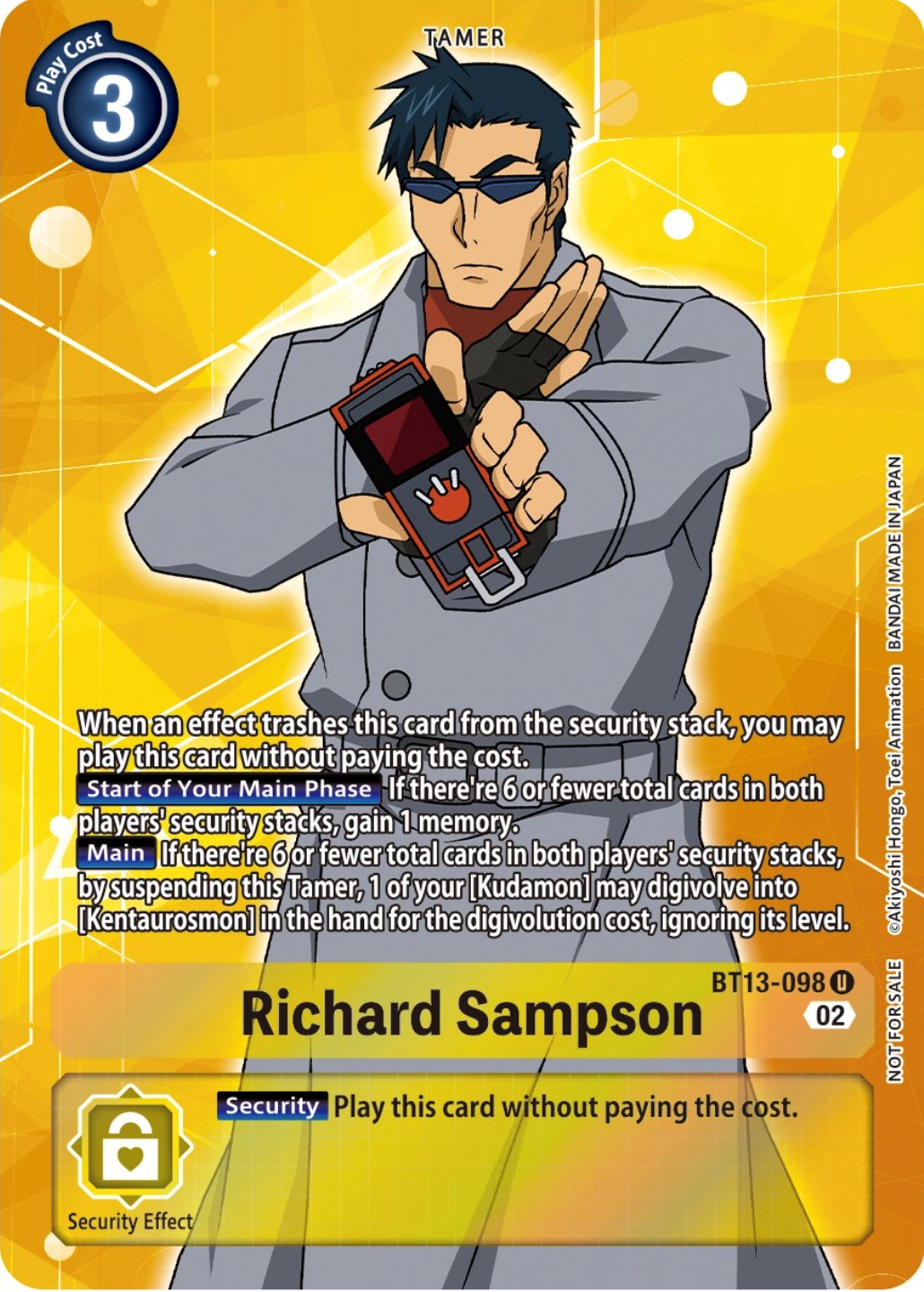 Richard Sampson [BT13-098] (Box Topper) [Versus Royal Knights Booster] | The Time Vault CA
