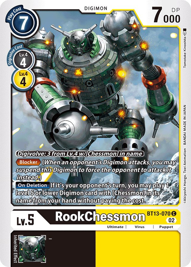 RookChessmon [BT13-070] [Versus Royal Knights Booster] | The Time Vault CA