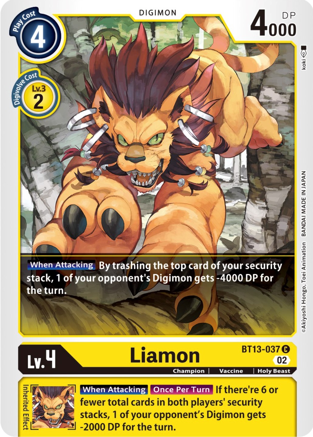 Liamon [BT13-037] [Versus Royal Knights Booster] | The Time Vault CA