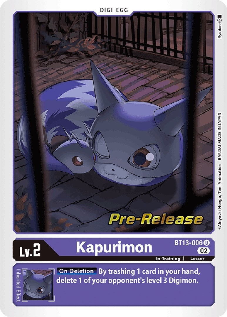 Kapurimon [BT13-006] [Versus Royal Knight Booster Pre-Release Cards] | The Time Vault CA