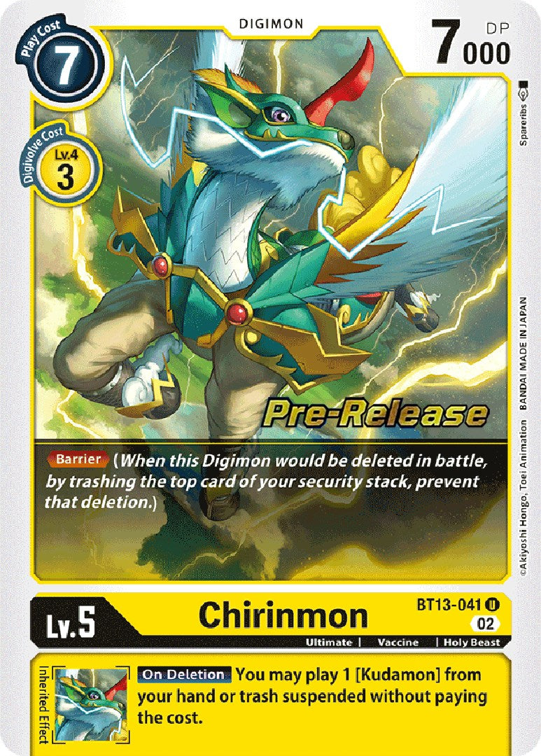 Chirinmon [BT13-041] [Versus Royal Knight Booster Pre-Release Cards] | The Time Vault CA
