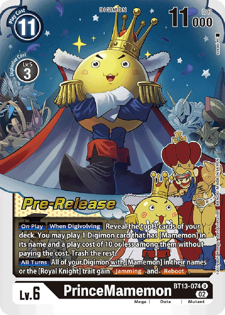 PrinceMamemon [BT13-074] [Versus Royal Knight Booster Pre-Release Cards] | The Time Vault CA