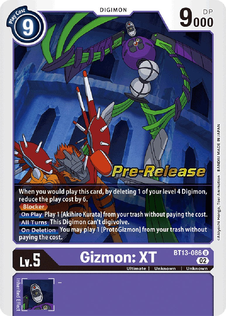 Gizmon: XT [BT13-086] [Versus Royal Knight Booster Pre-Release Cards] | The Time Vault CA