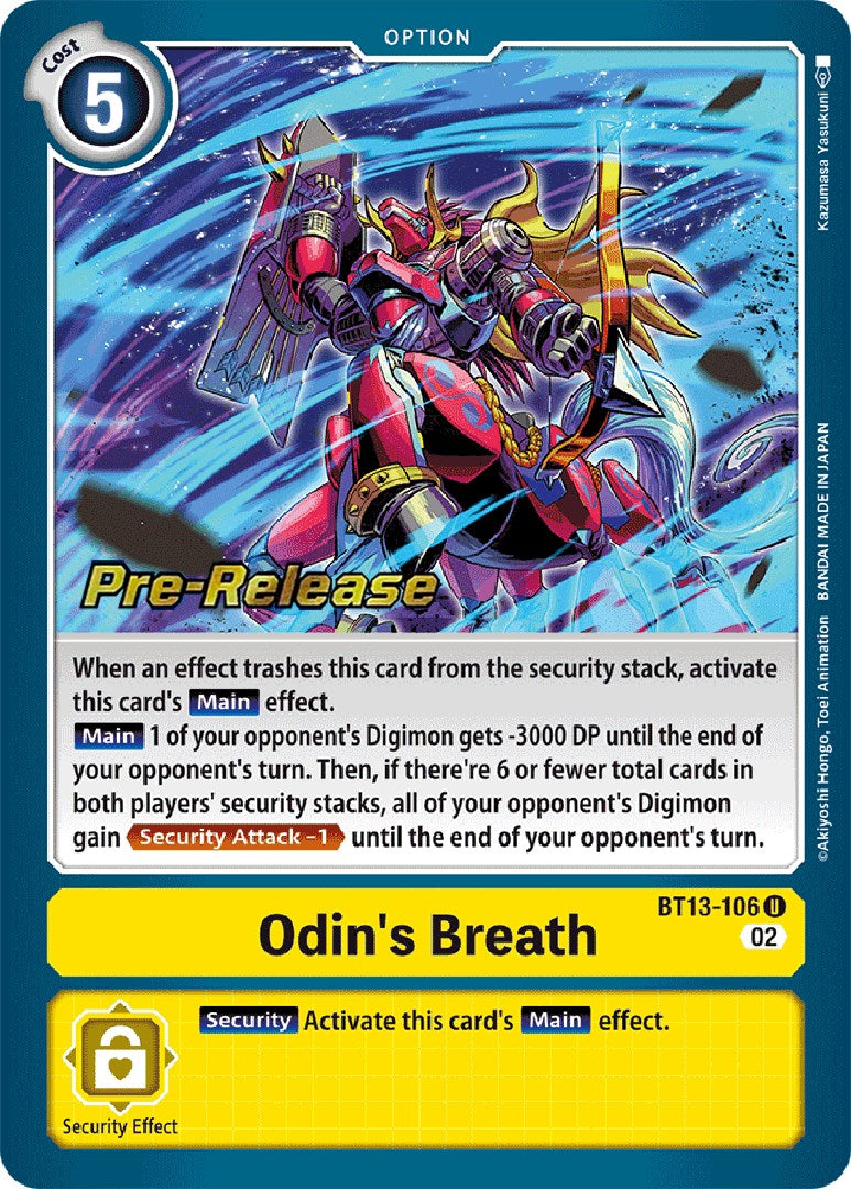 Odin's Breath [BT13-106] [Versus Royal Knight Booster Pre-Release Cards] | The Time Vault CA