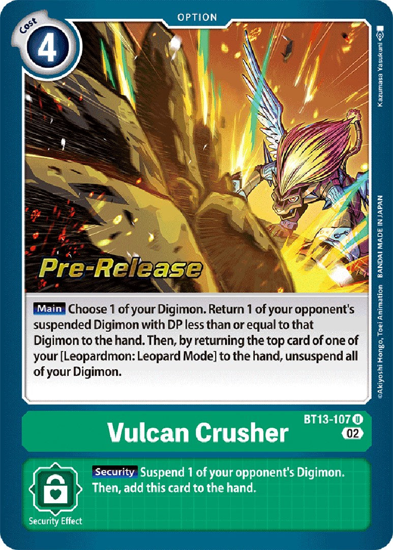 Vulcan Crusher [BT13-107] [Versus Royal Knight Booster Pre-Release Cards] | The Time Vault CA