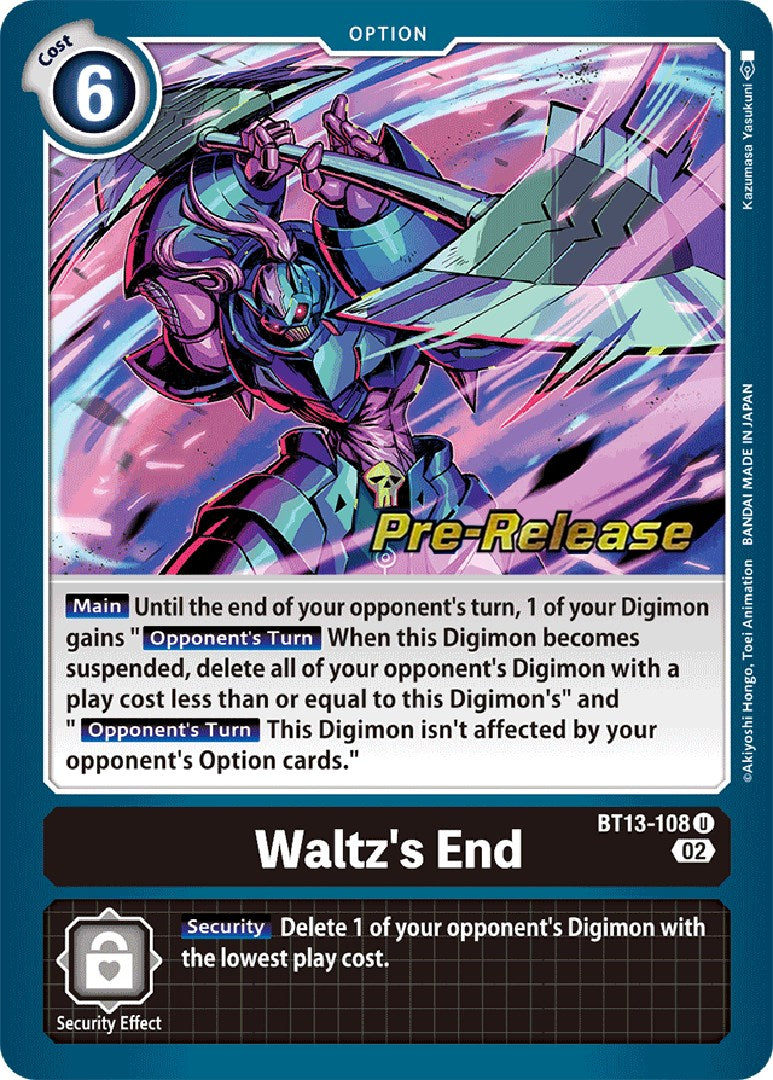 Waltz's End [BT13-108] [Versus Royal Knight Booster Pre-Release Cards] | The Time Vault CA