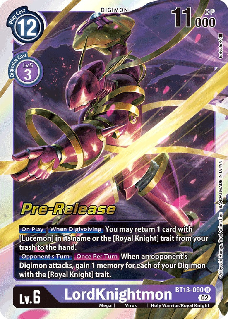 LordKnightmon [BT13-090] [Versus Royal Knight Booster Pre-Release Cards] | The Time Vault CA