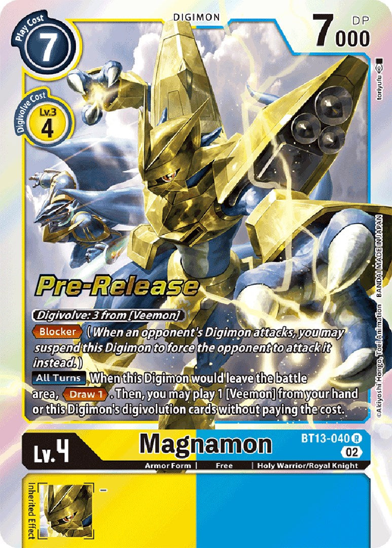 Magnamon [BT13-040] [Versus Royal Knight Booster Pre-Release Cards] | The Time Vault CA