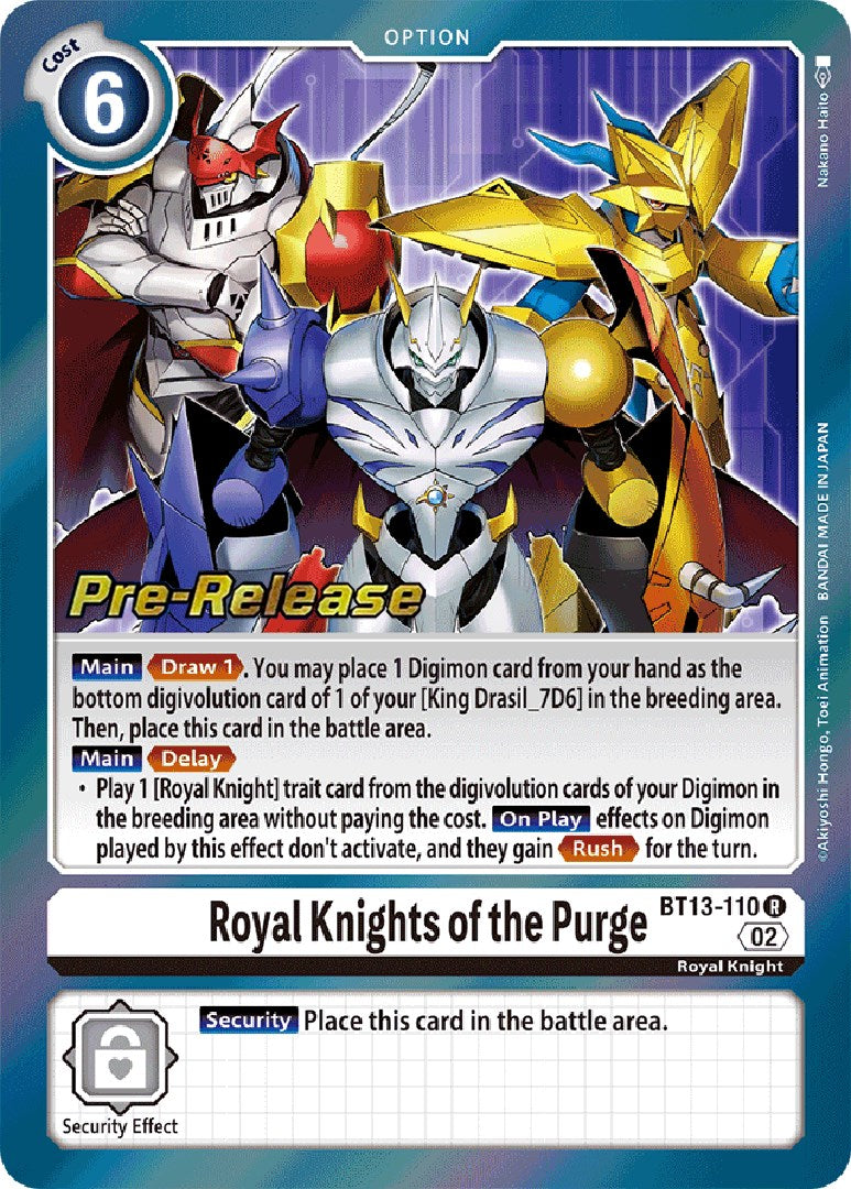 Royal Knights of the Purge [BT13-110] [Versus Royal Knight Booster Pre-Release Cards] | The Time Vault CA