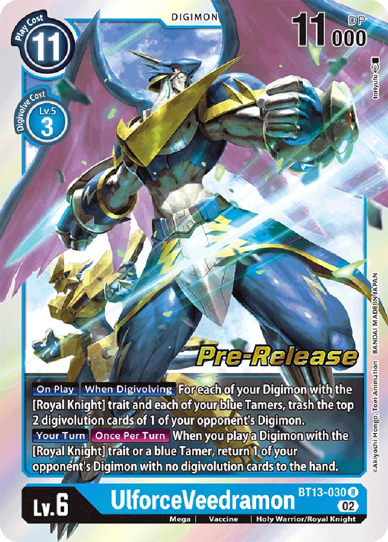 UlforceVeedramon [BT13-030] [Versus Royal Knight Booster Pre-Release Cards] | The Time Vault CA